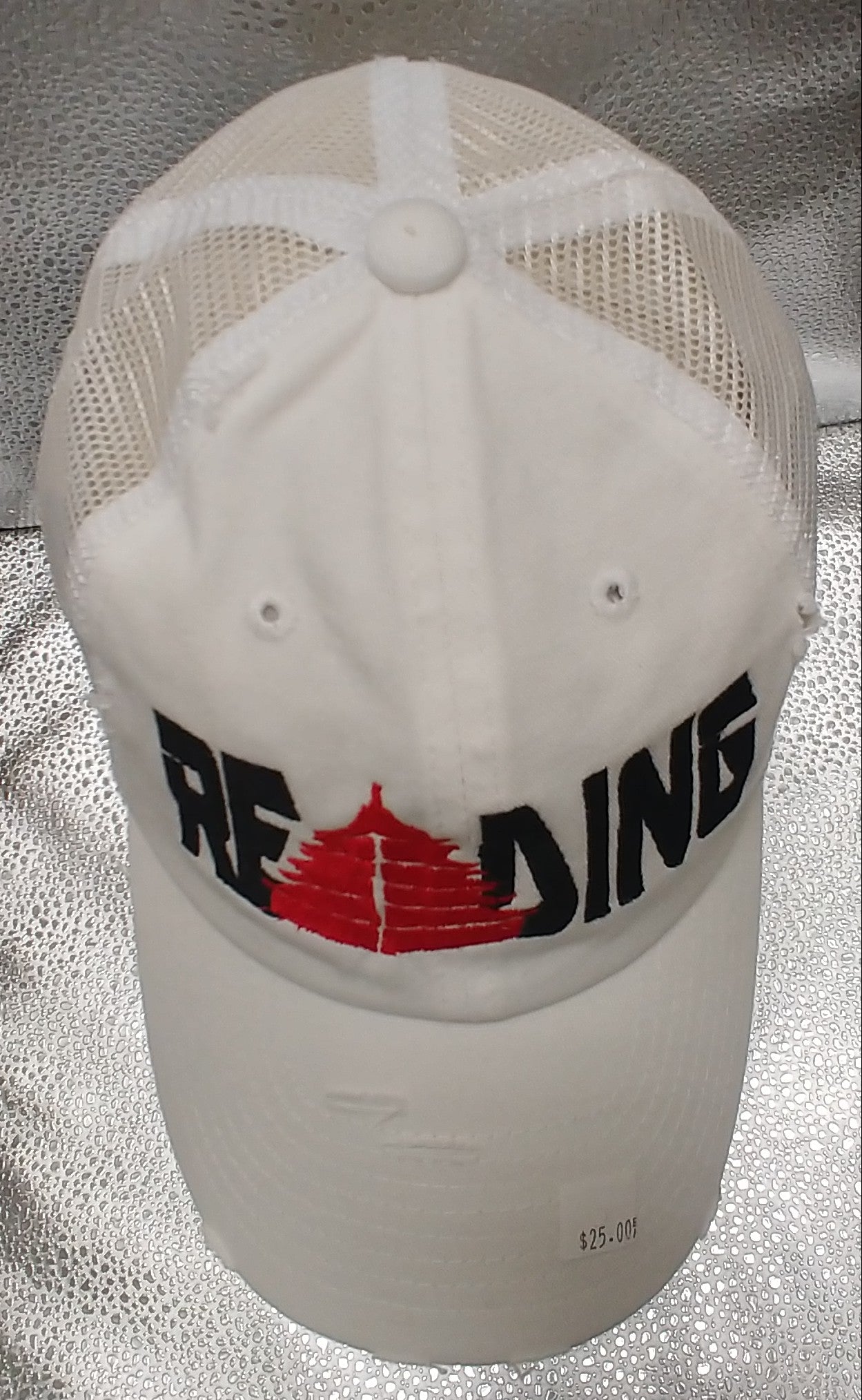 Reading Distressed Trucker Cap White
