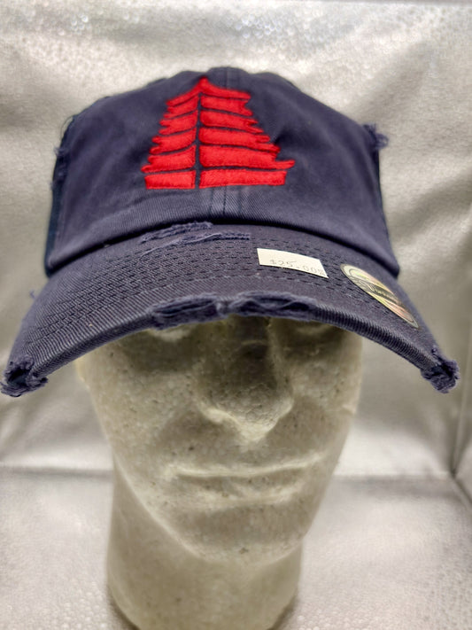 Pagoda Distressed Navy Trucker Cap