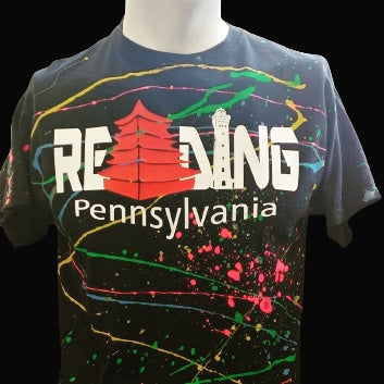 Camisa Lectura Splatter Negra