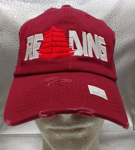 Reading Distressed Trucker Cap Maroon