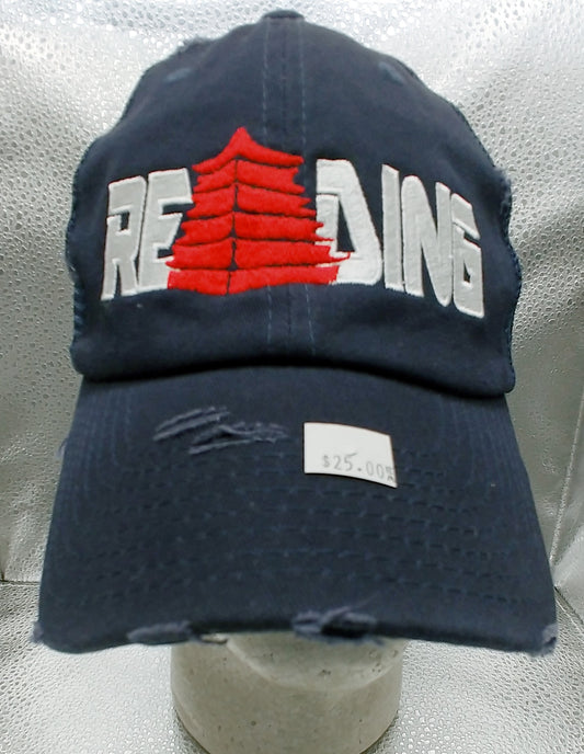 Reading Distressed Trucker Cap Navy