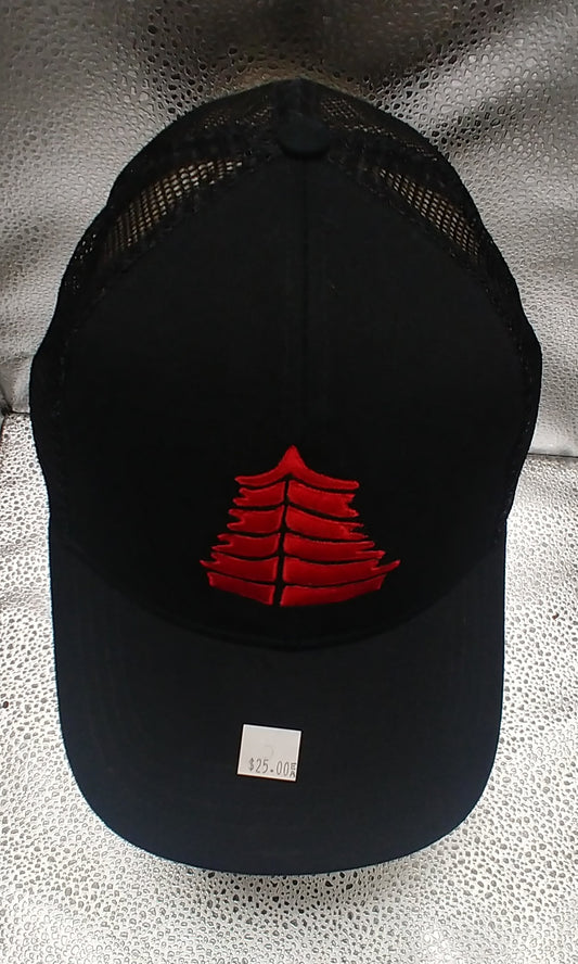 Pagoda Black Trucker Cap