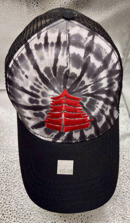 Pagoda Black and Gray Spider Cap