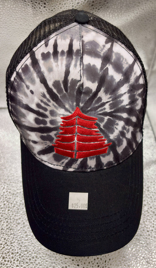 Pagoda Black and Gray Spider Cap