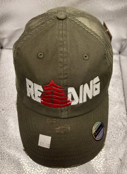 Reading Distressed Olive Trucker Cap