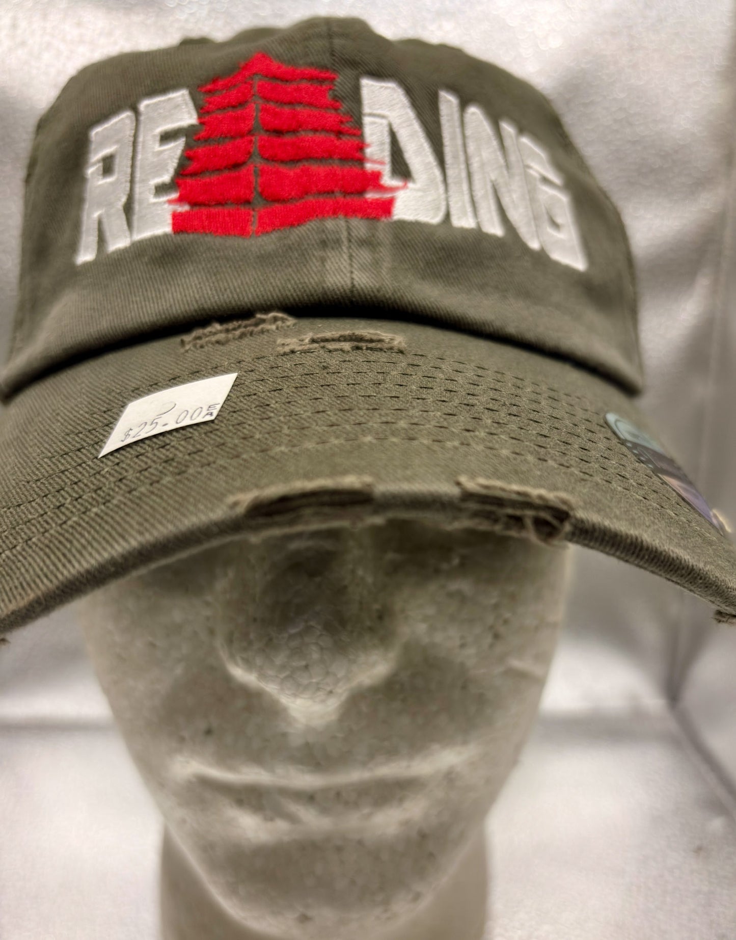 Reading Distressed Olive Trucker Cap