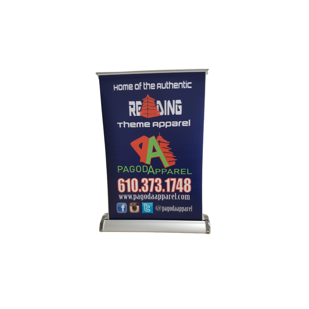 Custom Mini Table Top Pull Up Banner Pagoda Apparel Custom mini table top pull up banner pagoda apparel